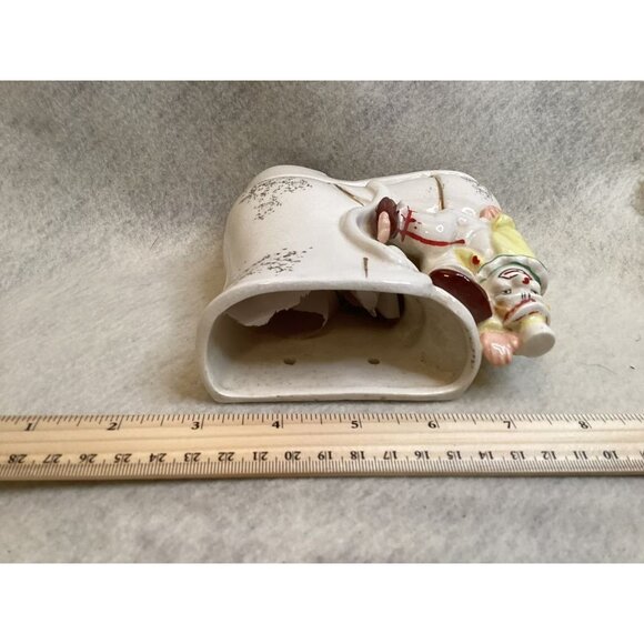Vintage Ceramic Clown Boot Planter Vase 6" - Picture 2 of 3